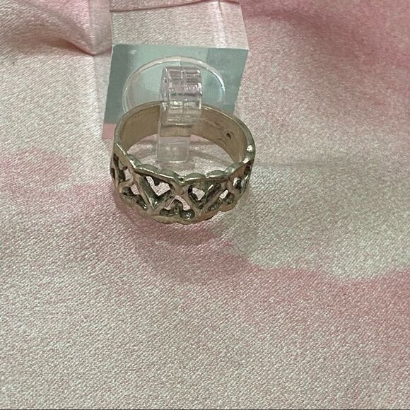VINTAGE Silver Heart Handmade Die Cut Ring - Picture 7 of 11